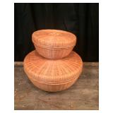 Two Fine Covered Basket