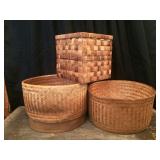 Three Large Woven Baskets
