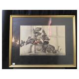 Framed Charcoal Sketch 27X 21