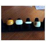 4 Rings from Africa Various types of bone and horn