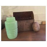 Jadeite Pepper Shaker, Doorknob and Old Bits