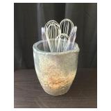 Pottery Piece With Kitchen Tools