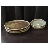 Three Plates, Two Bowls by Teruo Hara