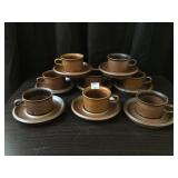 8 Arabia Pottery Coffee Cups made in Finland