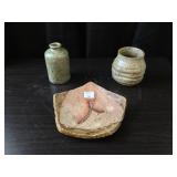 Two Old Mingei Vessels and one Tray