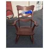 Antique Cross Cut Oak  Rocking Chair