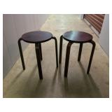 Two Stacking Wood Tables/Stands