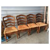 4 Rush Bottom Chairs by Ballard Designs