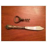 Bottle Opener and Sterling Handled Butter Knife
