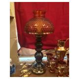 Vintage Lamp with Hobnail Shade