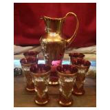 Hand Painted Pitcher and Cups