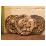 Three Wall Decorations modled aftter ancient coins