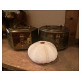 Two Brass Boxes and Sea Urchin