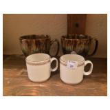 2 coffee cups and 2 demi-tasse cups
