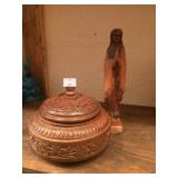 Two carved wood items