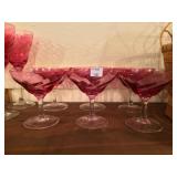 6 Cranberry Martini Glasses