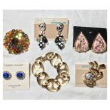 Earrings, Pins and a Bracelet