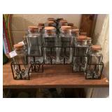 Spice Bottles in a Rack