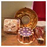 Lot of Copper Jello Molds