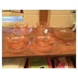 Pink Etched Depression Glass Lot
