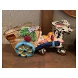 Ceramic Donkey and Cart