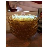 Stack of Amber Salad Bowls