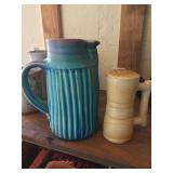 Pottery Pitcher and Shaker