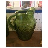 Green Glass Pitcher