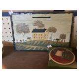 Painted Slate and Coaster Set