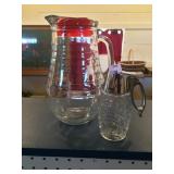 Glass Pitcher and Syrup Jug