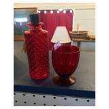 Two Ruby Glass items