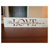 Engraved I Corinthians 13:13 Sign