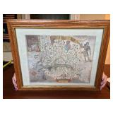Frame Print of Colonial Map of Virginia