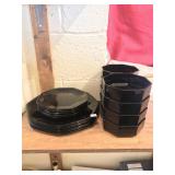 Set of Black Glass from France