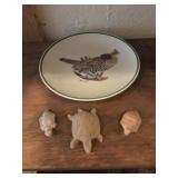 Plate with a Pheasant and Turtles