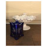 St Claire Carnival Glass & Fenton Silver Crest