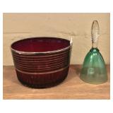 Glass Ice Bucket and Bell