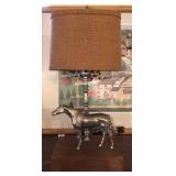 Horse Lamp with Burlap Shade