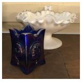 St Claire Carnival Glass & Fenton Silver Crest