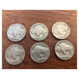 6 Buffalo Nickels