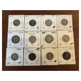 12 Buffalo Nickels