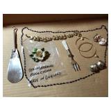 Jewelry Lot includes a Staffordshire Pin