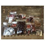 Large Lot of Beads in Pink/Rose/Red