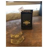 Harley Davidson Pins and Zippo Lighter