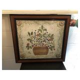 Framed Print with Basket of Flowers