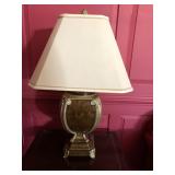 Lamp with leather base