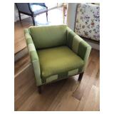 Green Striped Arm Chair
