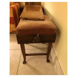 Red Velvet Stool