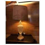 Clear Glass Lamp with Pictoral Shade