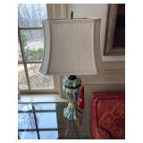 Blue and Yellow Floral Lamp